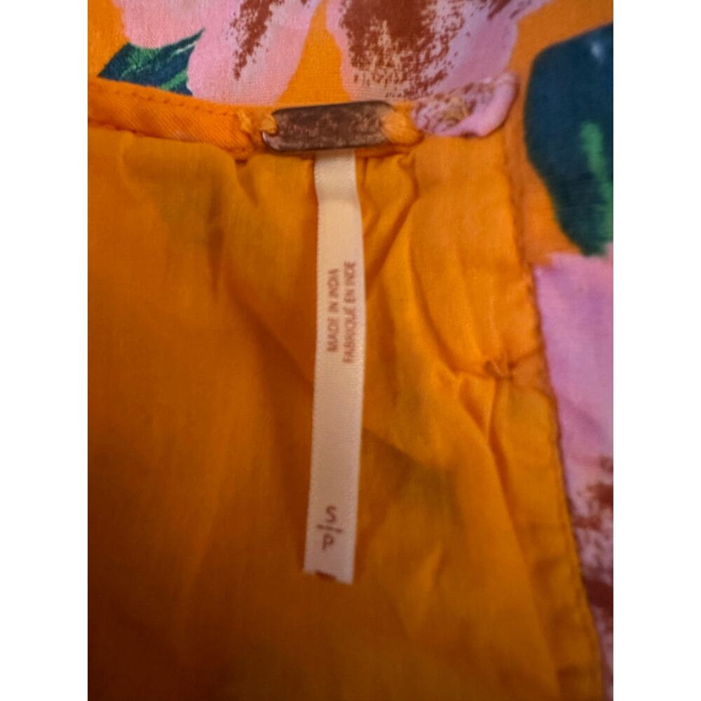 Free People Finer Things Printed Halter Midi Dress Sunshine Combo Tropical Small - Picture 14 of 16